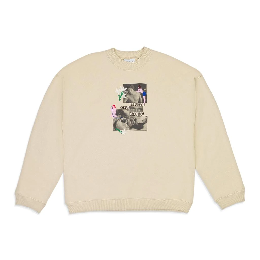 Carne Bollente CARNE BOLLENTE CALL ME BACK BEIGE SWEATSHIRT 1