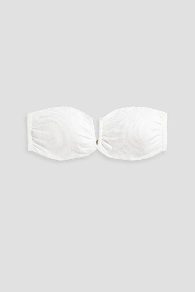 MELISSA ODABASH Alba stretch-seersucker bandeau bikini top 1