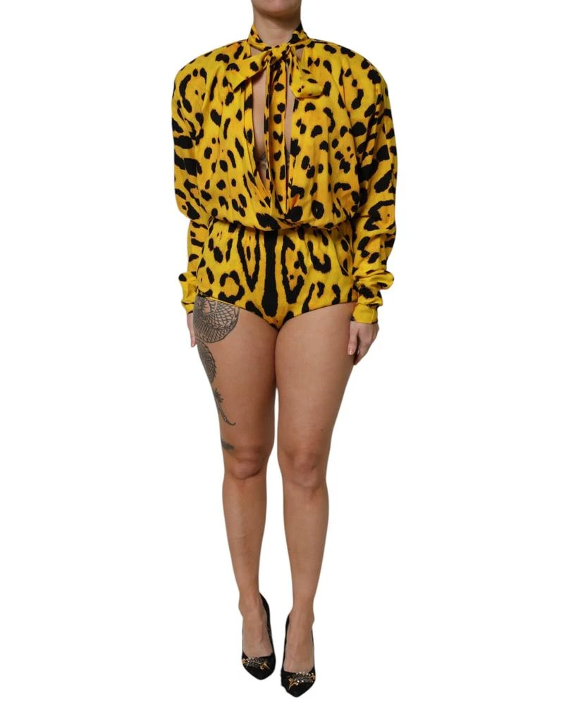 Dolce 
Gabbana Leopard Long Sleeves Jumpsuit Women
s Dress
