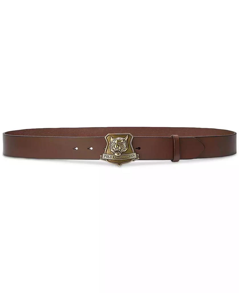 Ralph Lauren Men's Tiger-Buckle Leather Belt 1