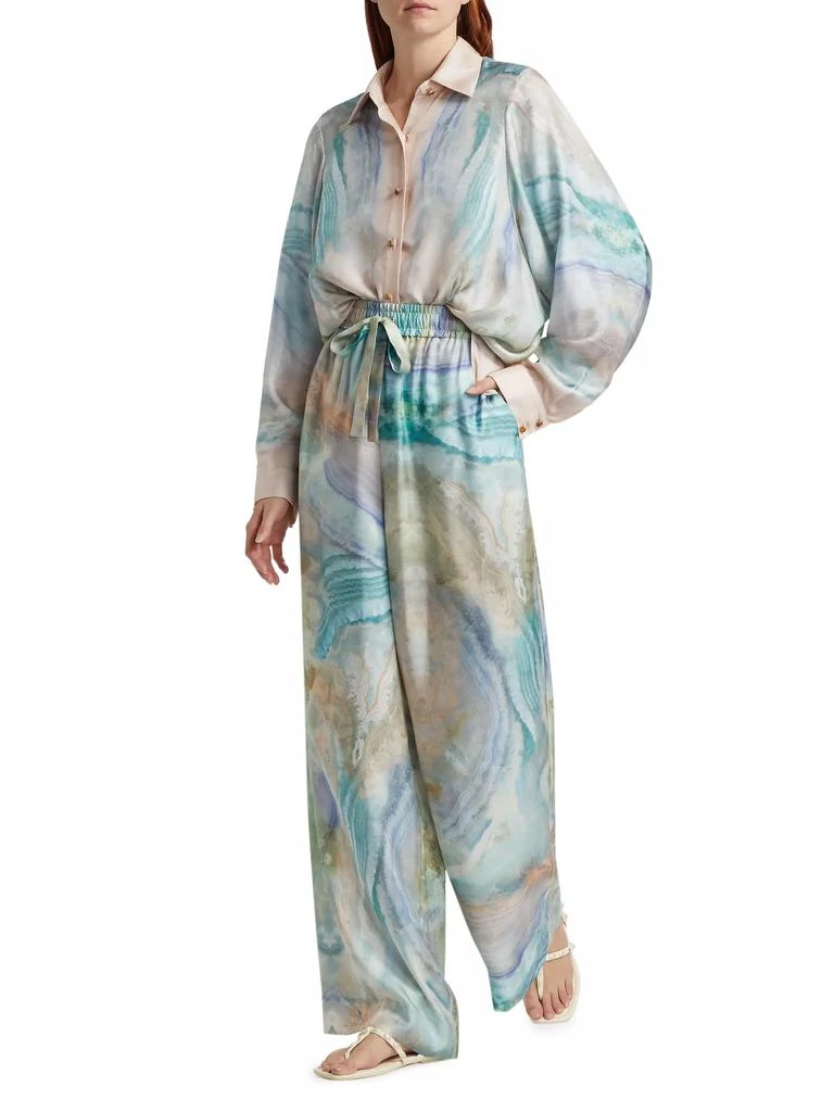 Zimmermann Illuminate Marble Print Track Pants 2