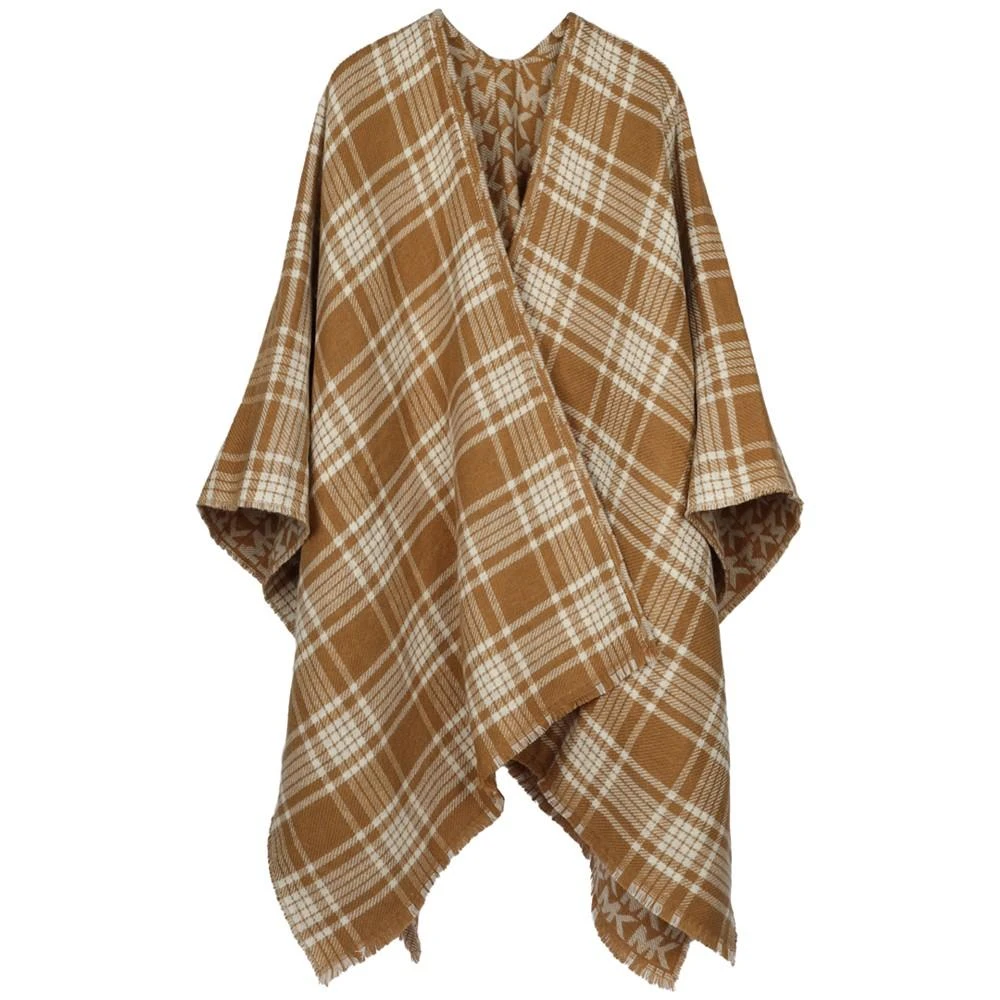 Michael Kors Women's Logo Plaid Reversible Cape Sweater 2