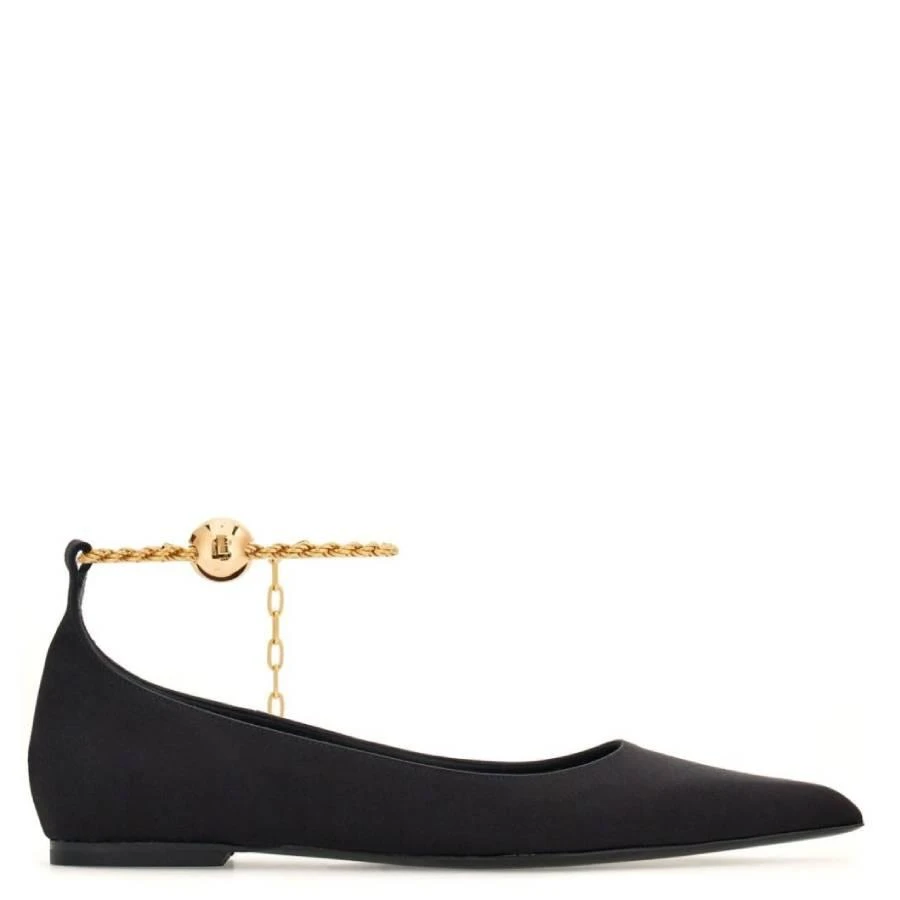 Salvatore Ferragamo Ferragamo Ankle Chain Link Ballet Flats, Size 6