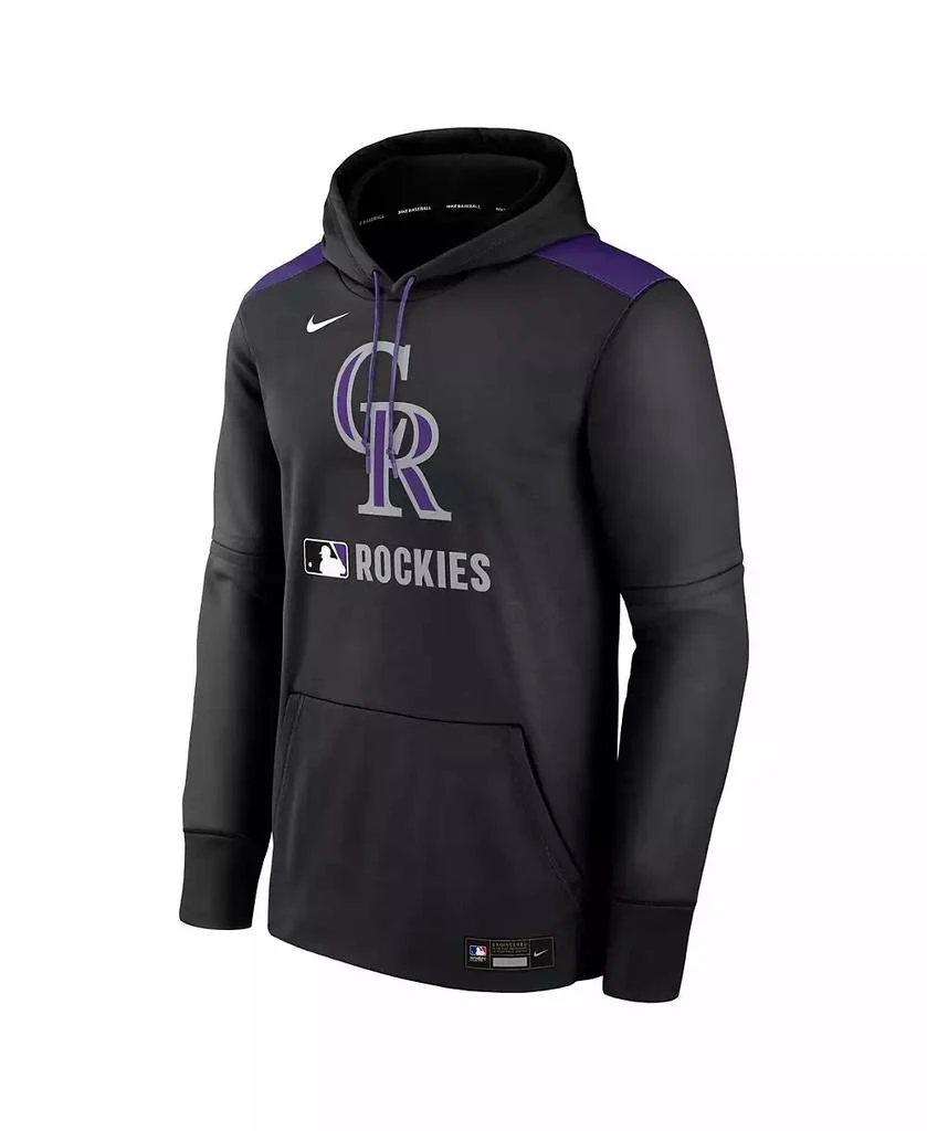 NIKE Men's Black Colorado Rockies Authentic Collection Performance Pullover Hoodie 3