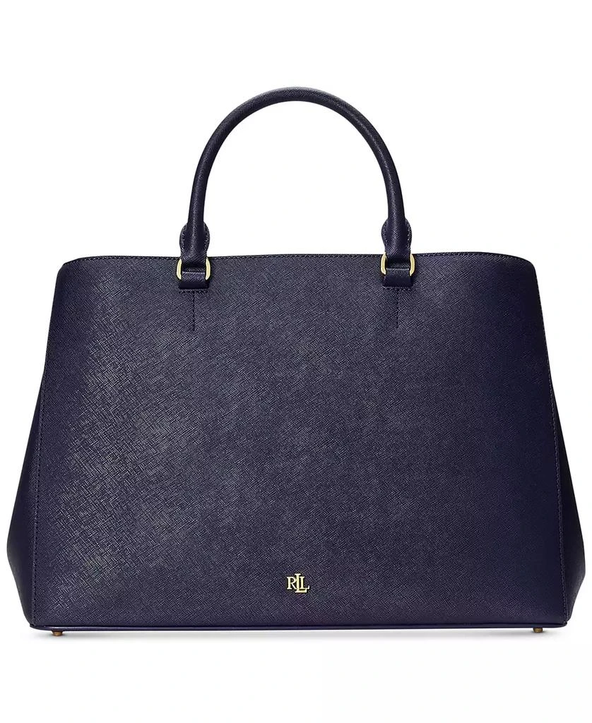 Ralph Lauren Crosshatch Leather Large Hanna Satchel 1