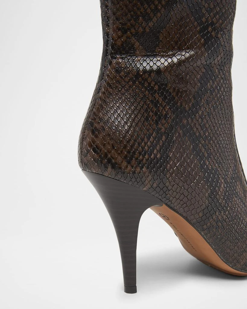 Stella McCartney Alter Snake-Print Tall Stiletto Boots 6