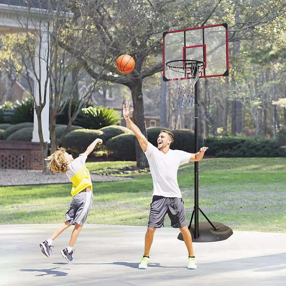 Streamdale Furniture Streamdale Adjustable 7.5-9.2FT Basketball Hoop with Backboard 
Wheels 6