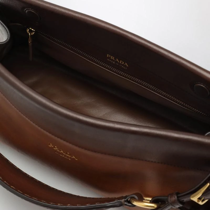 Prada Prada Enchaîné medium Cognac leather bag 5
