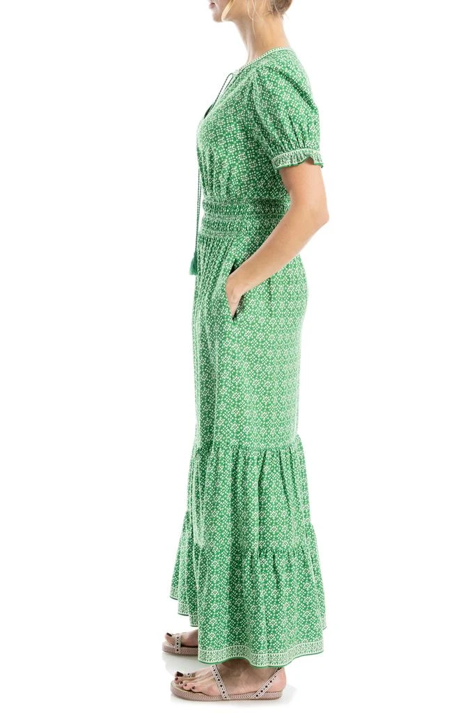 green emerald velvet dress Max Studio Women's Short Sleeve V-Neck Maxi Dress, Green Med Trans Geo  Clover at Amazon Women's Clothing store main image 0