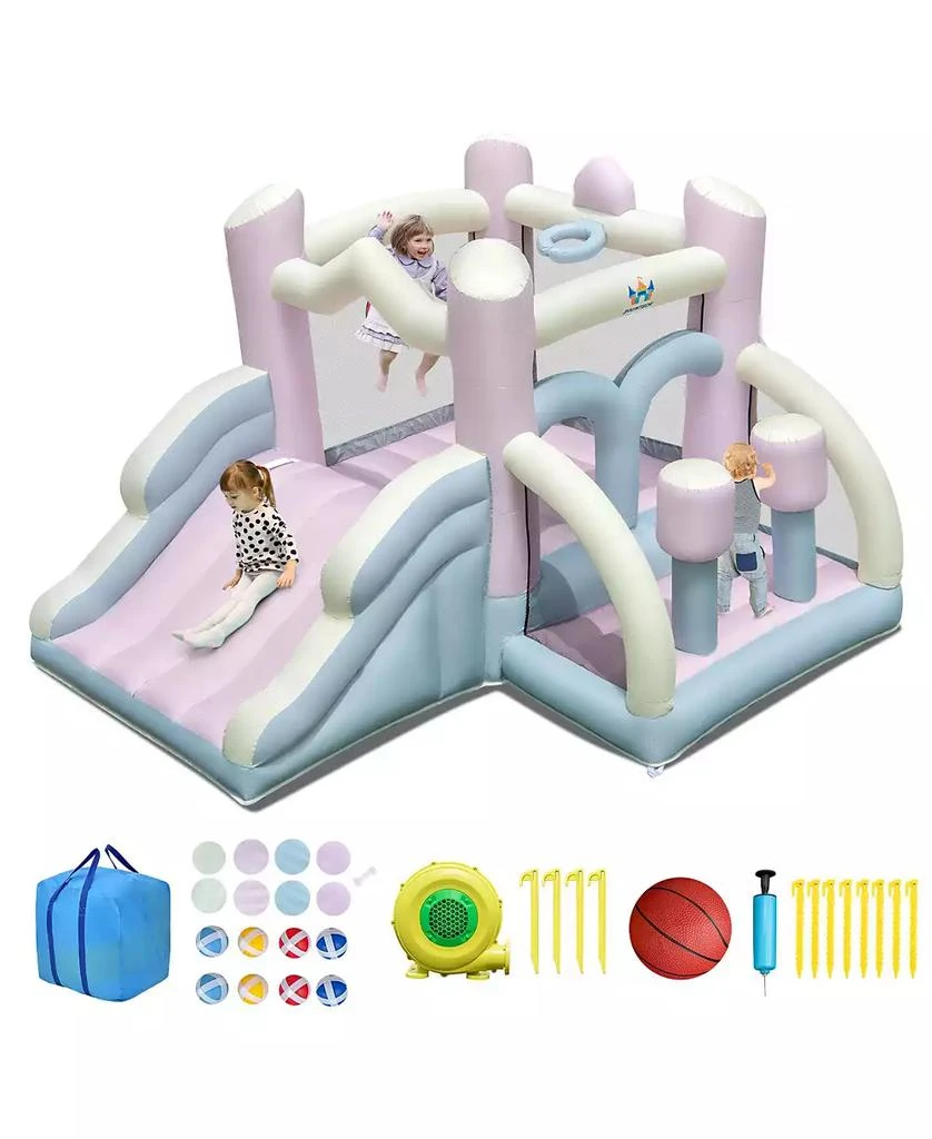 Slickblue Inflatable Kids Bounce House with Slide 
Boxing Columns Fun Bouncy Castle for Parties 
Playtime 3