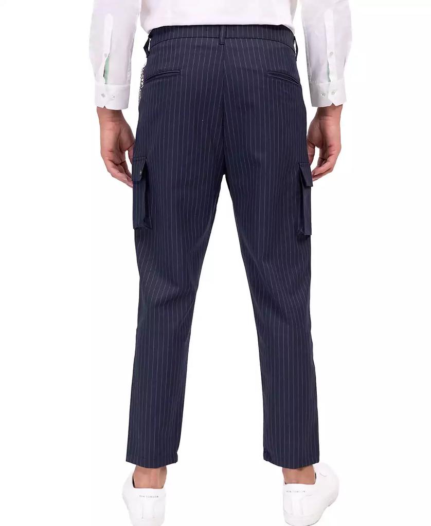 RON TOMSON Men's Modern Pinstriped Cargo Pants