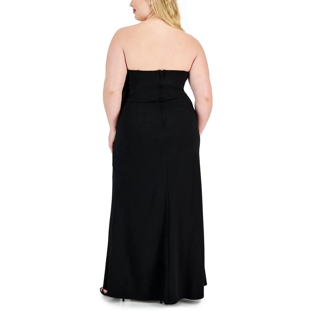 Speechless Plus Womens Knit Strapless Evening Dress 2