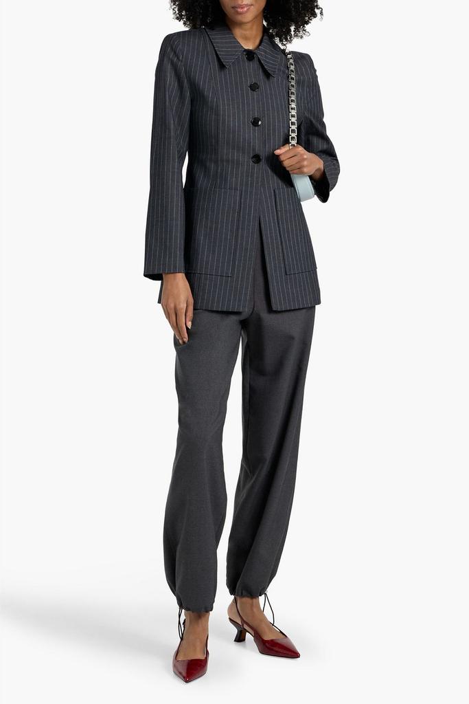 Ganni Pinstriped twill blazer