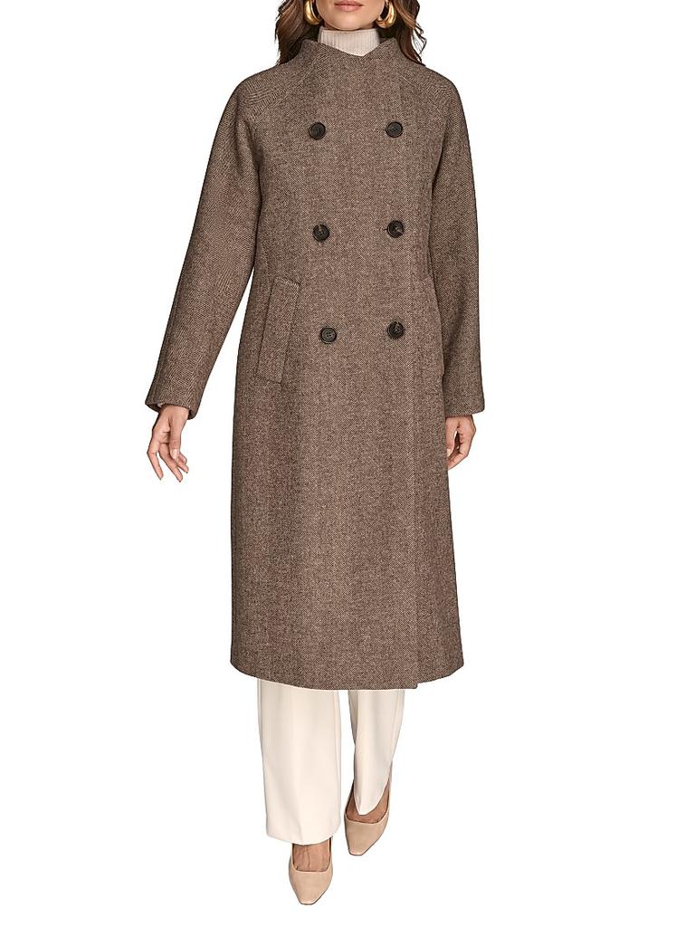 Donna Karan Cocoon Double-Breasted Wool-Blend Coat - Coats - Free