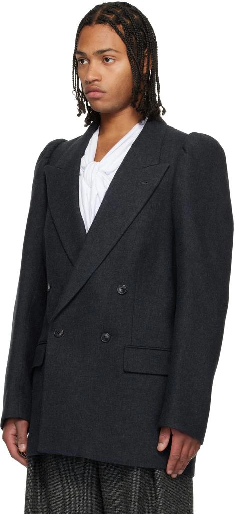 Dries Van Noten Gray Double-Breasted Blazer 4