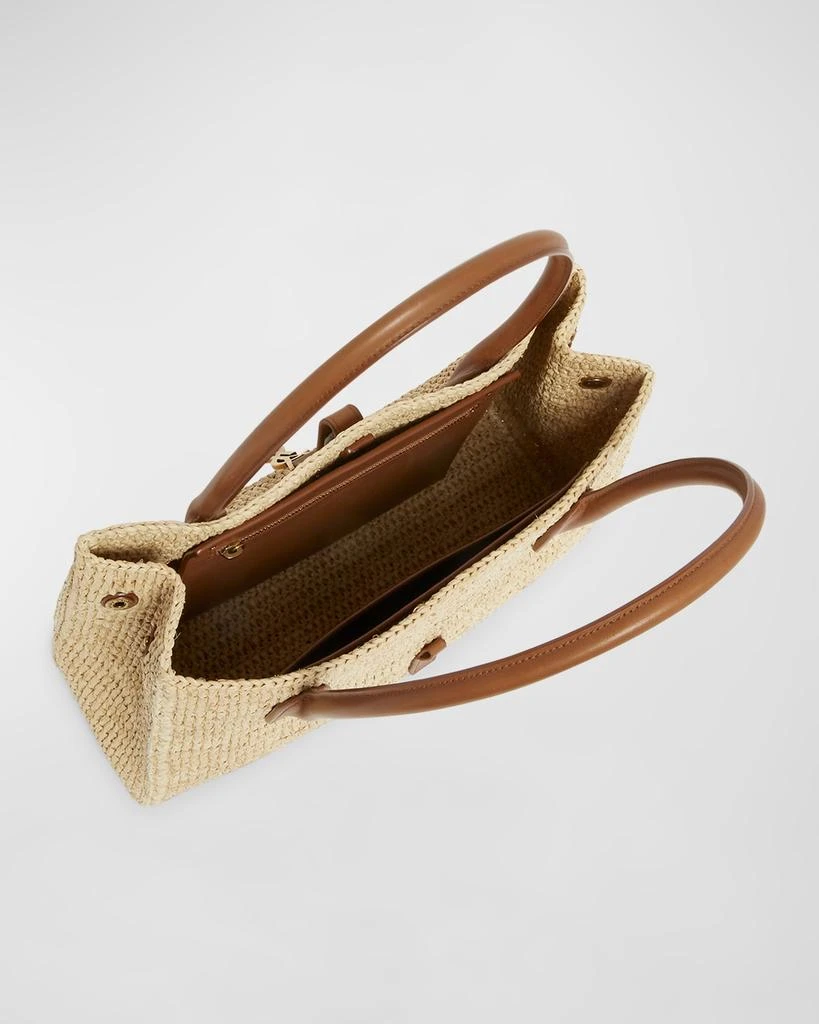 Yves Saint Laurent YSL Tote Bag in Raffia & Leather 4