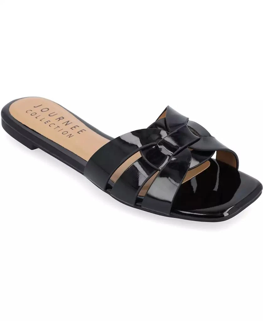 Journee Collection Women's Arrina Slip On Flat Sandals 1