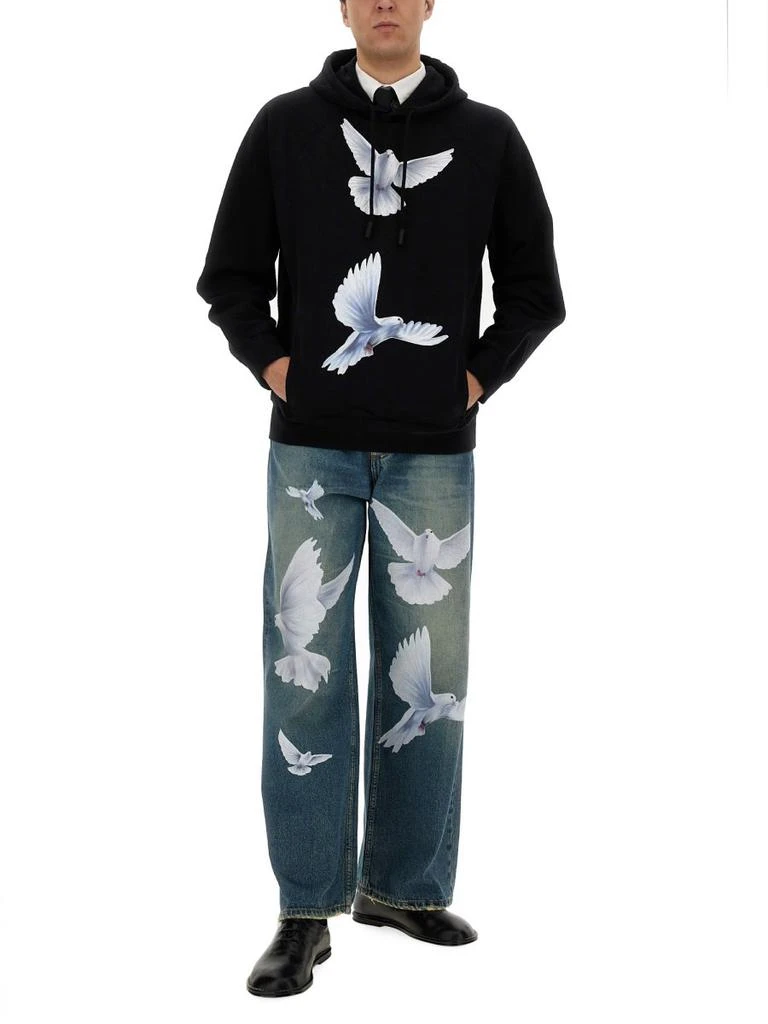 3.Paradis 3.PARADIS Dove Motif Hoodie Sweater 2