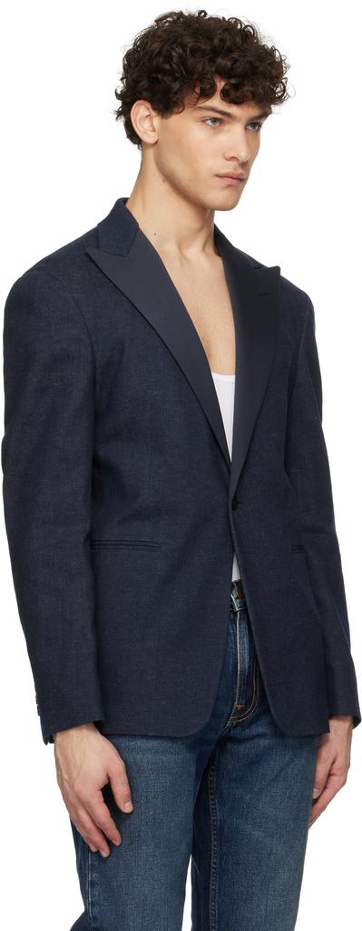 RRL Navy Tuxedo Denim Blazer