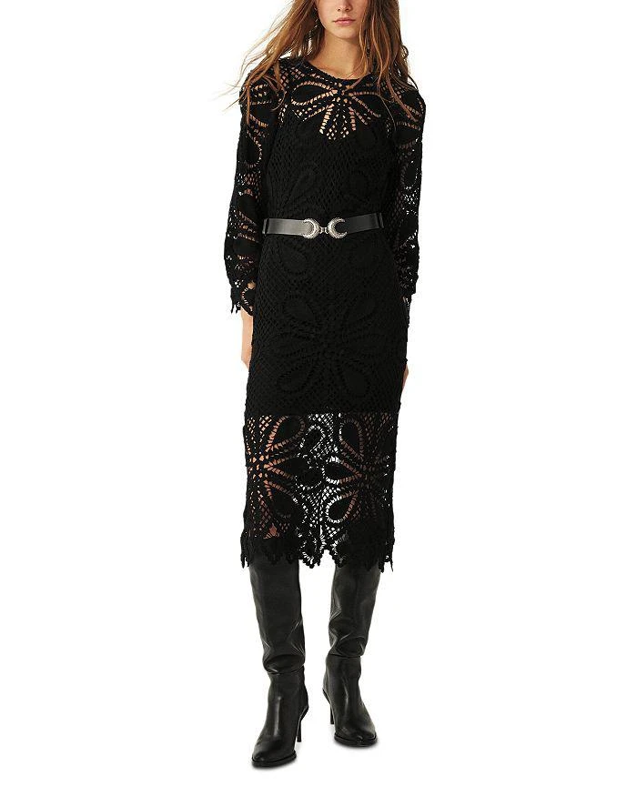 ba&sh Grace Floral Crochet Midi Dress 1