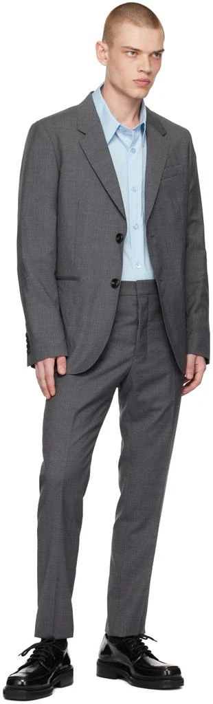 AMI Gray Straight-Leg Trousers 4