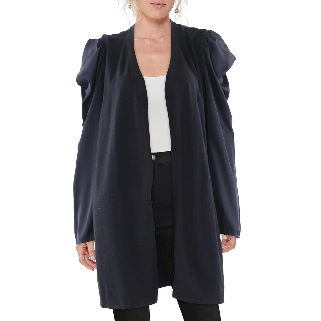 H Halston Womens Draped Open-Front Cardigan Sweater 1
