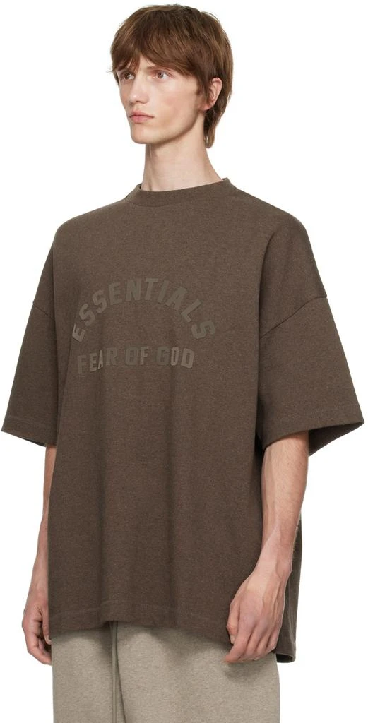 Essentials Brown Bonded T-Shirt 4