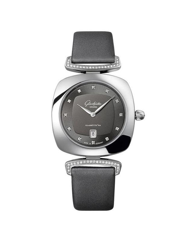 Glashütte Original Glashutte Original Pavonina Diamond Grey Dial Satin Strap Women's Watch 1-03-01-06-12-34