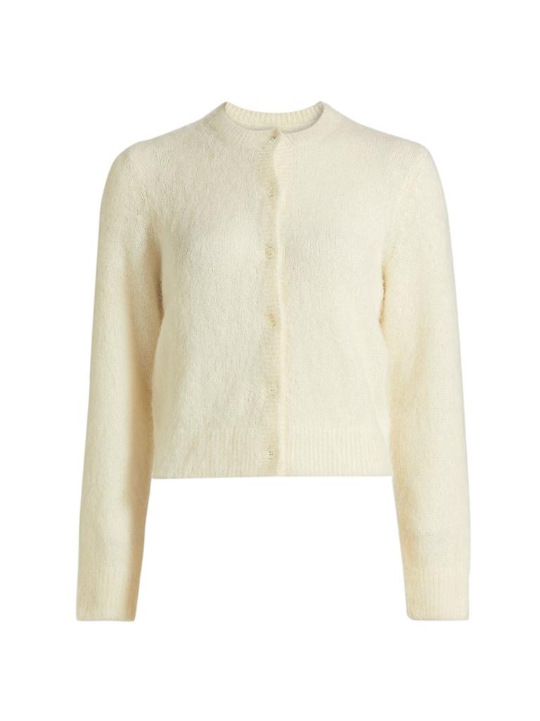 Miu Miu - Diamante Embroidered Mohair-Blend Cardigan - Yellow - IT