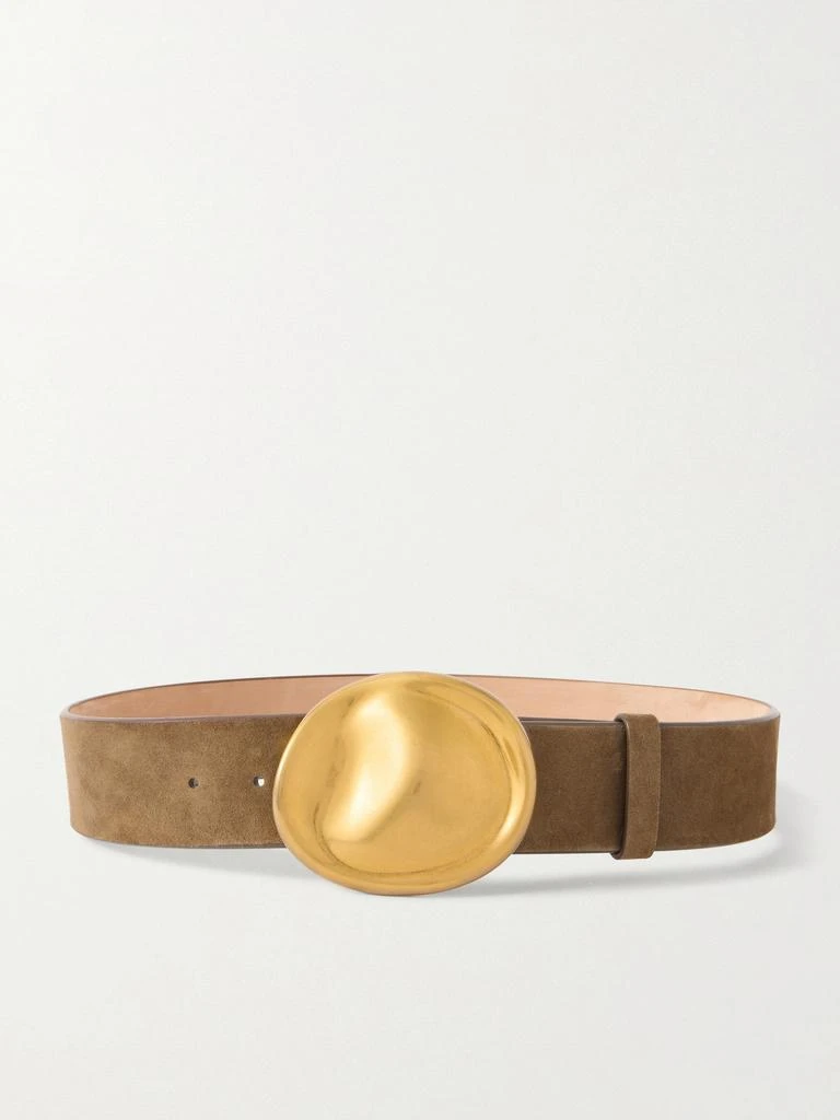 Khaite Keefe Suede Belt - Light brown