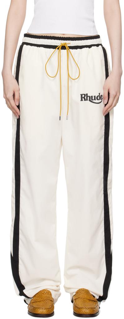 Rhude Off-White & Black Ski Track Pants