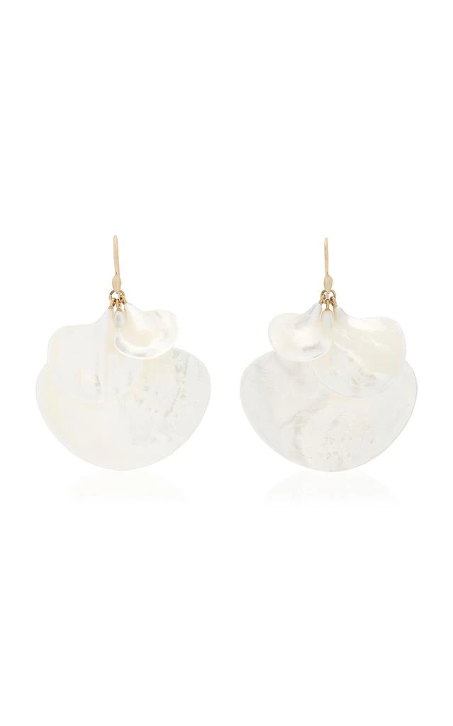 Annette Ferdinandsen Annette Ferdinandsen - Ginkgo Cluster 14K Yellow Gold Mother-of-Pearl Earrings - White - OS - Moda Operandi - Gifts For Her 1