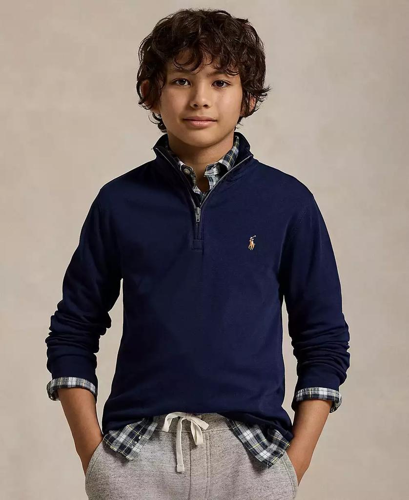 Ralph Lauren Big Boys Cotton Interlock Quarter-Zip Pullover