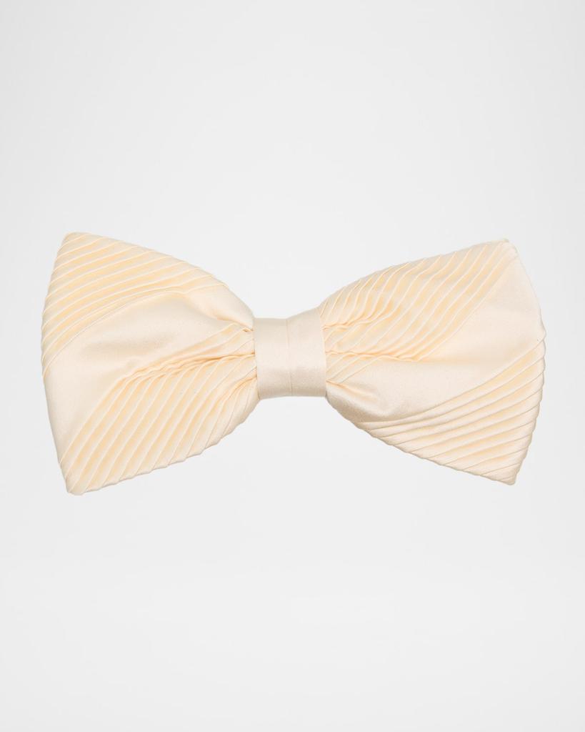 Stefano Ricci Men's Mini Pleat Diagonal Stripes Silk Bow Tie