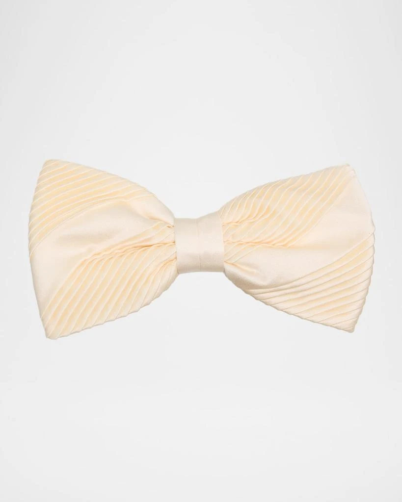Stefano Ricci Men's Mini Pleat Diagonal Stripes Silk Bow Tie 1