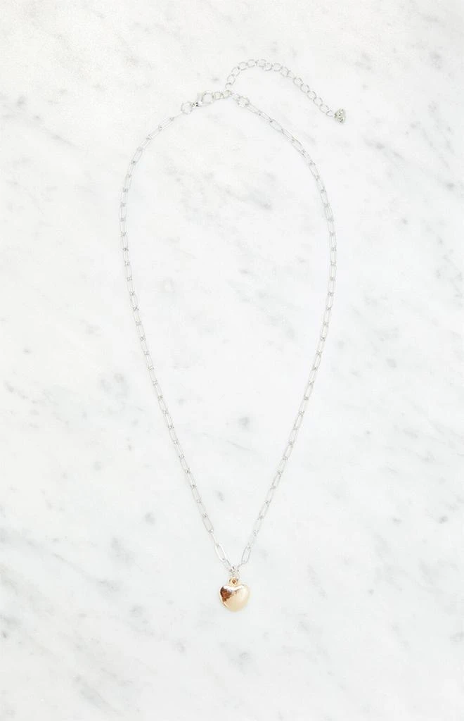 LA Hearts Two Tone Heart Chain Necklace 1