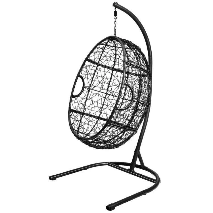 Hivvago Hanging Cushioned Hammock Chair with Stand -Gray 1