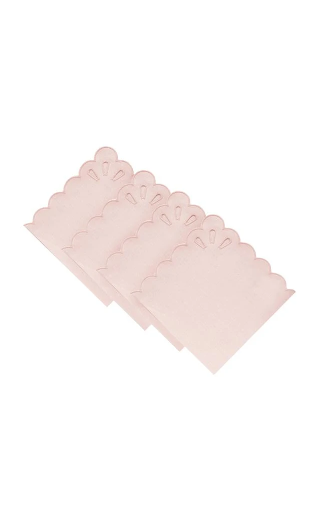 MoDA Moda Domus - Set-of-Four Handcrafted Linen Napkins - Pink - Moda Operandi 1