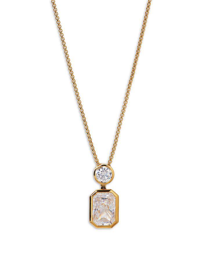 Nadri Bklyn Cubic Zirconia Double Stone Pendant Necklace, 16"-18"