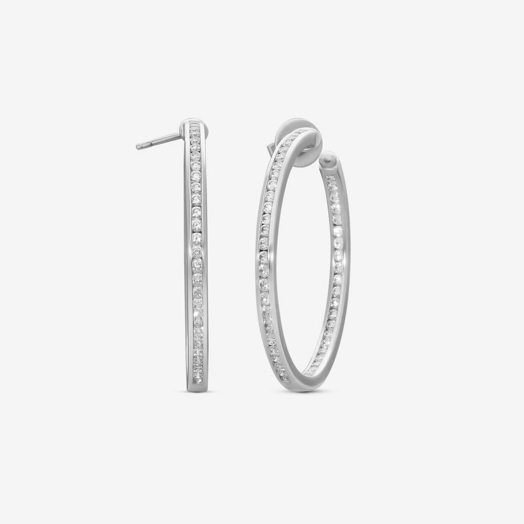 Mémoire Mémoire Channel Set 18K White Gold Diamond Hoop Earrings CHHO26435358W72000