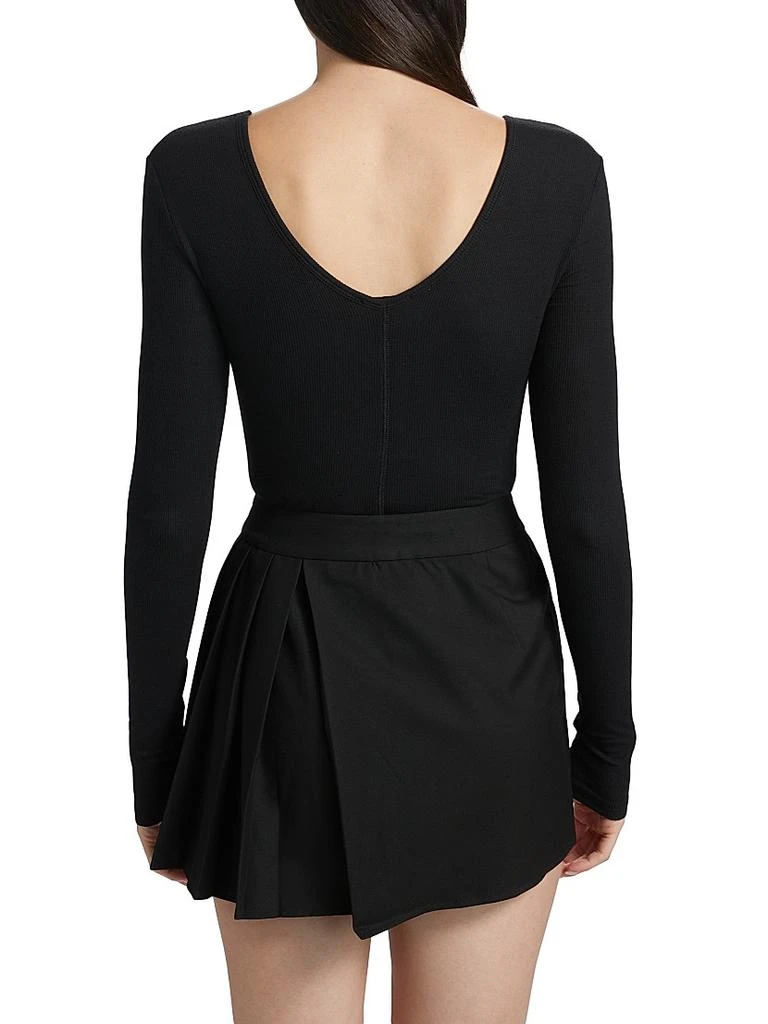 ATM Anthony Thomas Melillo Rib-Knit V-Neck Bodysuit 5