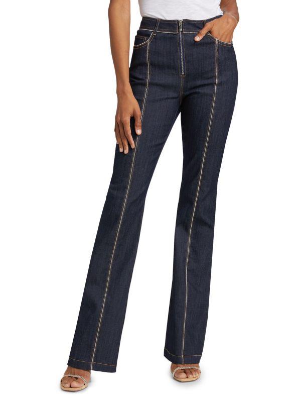 Cinq à Sept Santi Zipper Trim Jeans