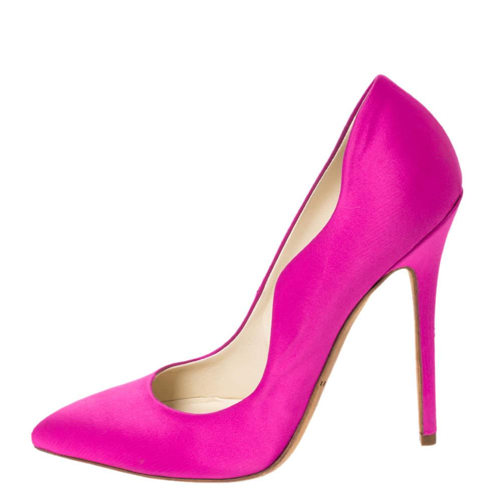 Brian Atwood Brian Atwood Fuchsia Satin Besame Pumps Size 37