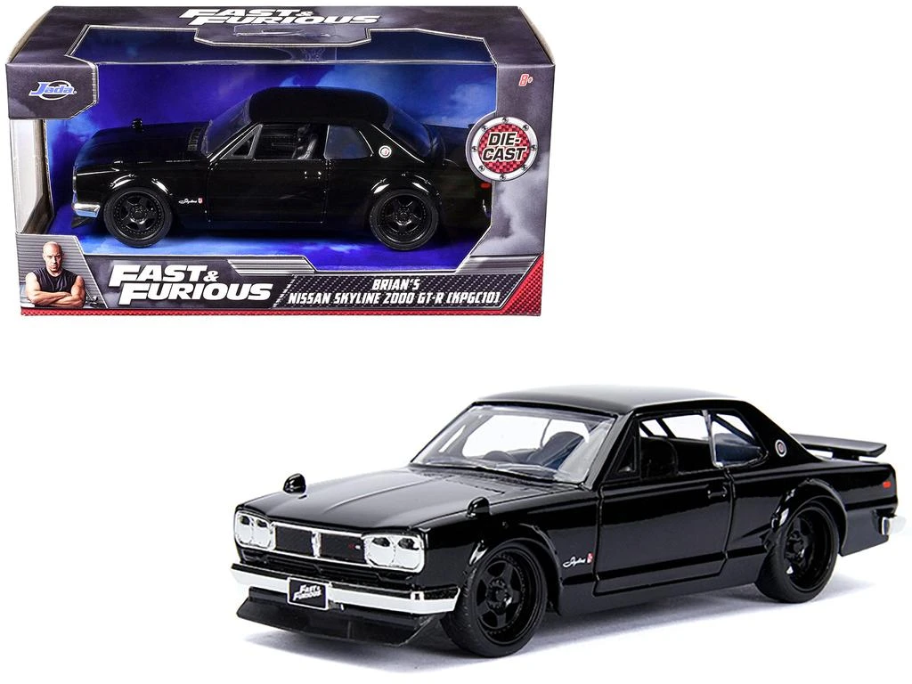 Diecast Model Jada Brian's Nissan Skyline 2000 GT-R (KPGC10) Black "Fast & Furious" Movie 1/32 Diecast Model Car by Jada 1