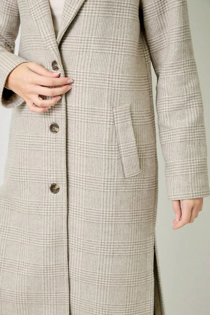 mystree Mystree - Houndstooth Plaid Long Coat 4