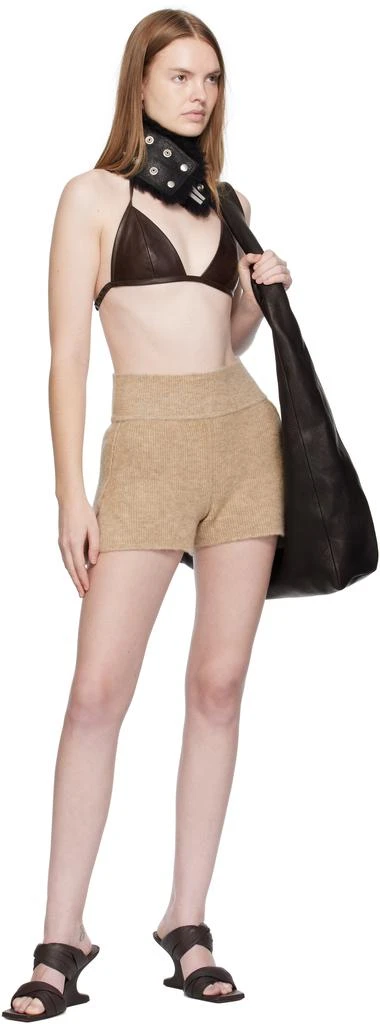 Rick Owens Beige Concordians Alpaca Knit Shorts 4