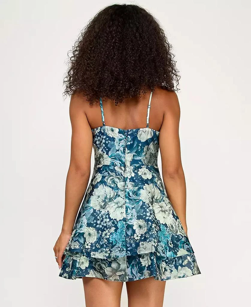 KATIA RAE Juniors' Satin Shimmer Fit & Flare Dress 2