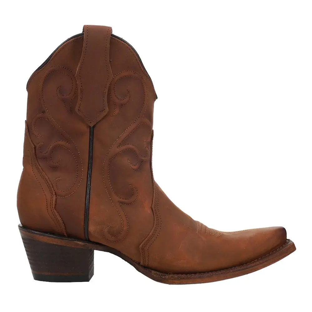 Circle G by Corral Embroidered Snip Toe Pull On Cowboy Boots