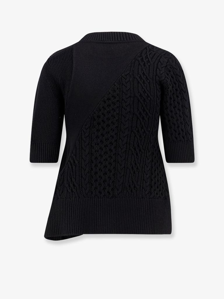 Sacai Cotton blend asymmetrical sweater