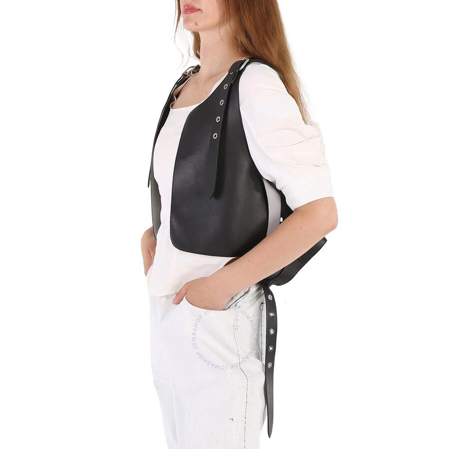 Burberry Ladies Black Liss Buckle Detail Leather Waistcoat 2